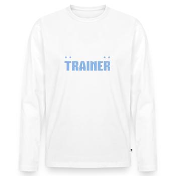 Fußballtrainer Fortbildung Trainer Geschenkidee - Männer Premium Bio Langarmshirt - Weiß - Vorne - Nico (187cm)