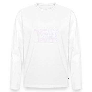 Siehst du dir meinen Putt an? - Männer Premium Bio Langarmshirt - Weiß - Vorne - Nico (187cm)