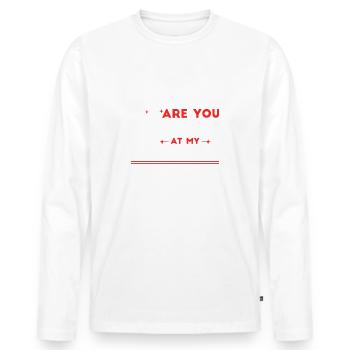 Siehst du meinen Putt an? - Männer Premium Bio Langarmshirt - Weiß - Vorne - Nico (187cm)