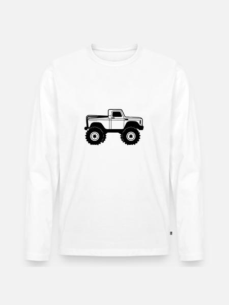 Monster Truck - Premium økologisk langærmet T-shirt til mænd - hvid