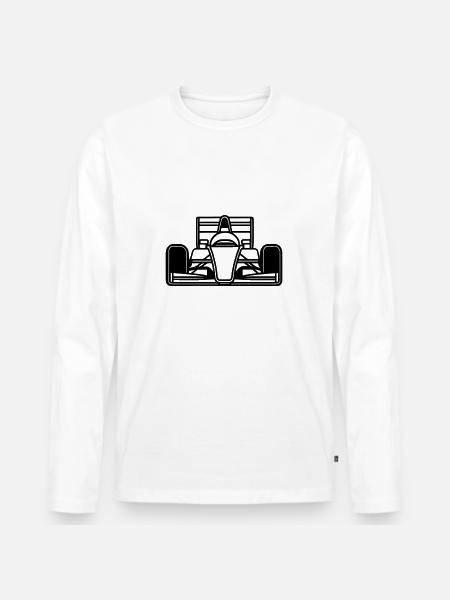 Voiture de Course - T-shirt manches longues Premium bio Homme - blanc