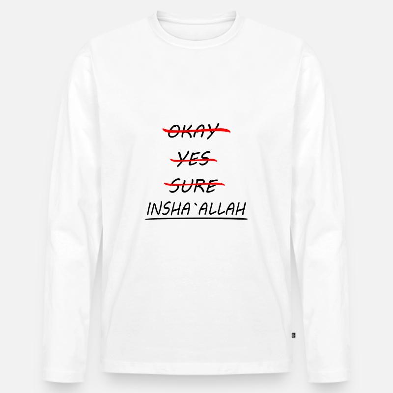 Inshallah - Männer Premium Bio Langarmshirt - Weiß