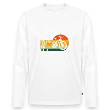 Guter Rad ist teuer - Männer Premium Bio Langarmshirt - Weiß - Vorne - Nico (187cm)