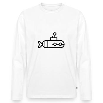 U-Boot-Boot - Männer Premium Bio Langarmshirt - Weiß - Vorne - Nico (187cm)
