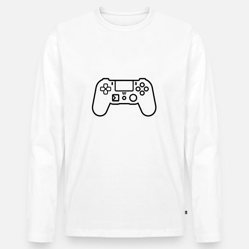 Videospiel-Controller - Männer Premium Bio Langarmshirt - Weiß