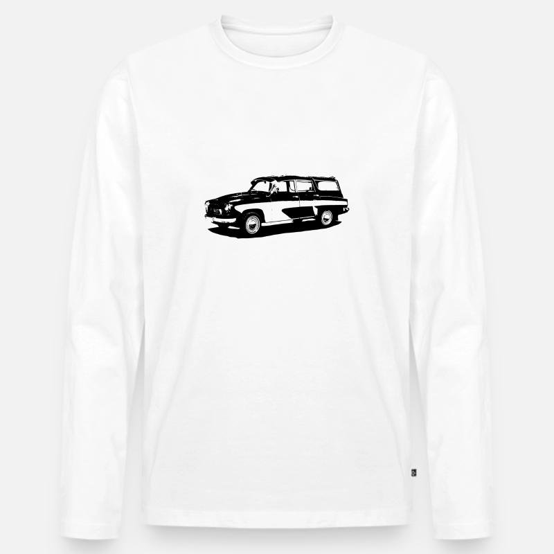 Auto Oldtimer - Männer Premium Bio Langarmshirt - Weiß