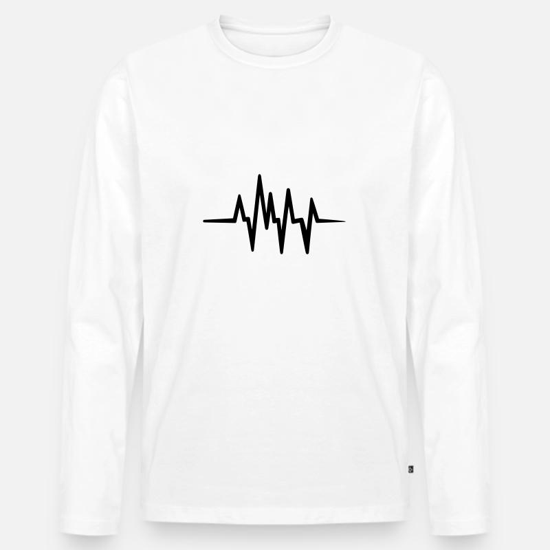 Herzschlag, Puls - Männer Premium Bio Langarmshirt - Weiß