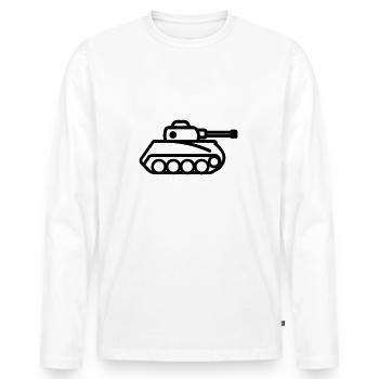 tank - Men's Premium Organic Long Sleeve Shirt - white - Front - Nico (187cm)