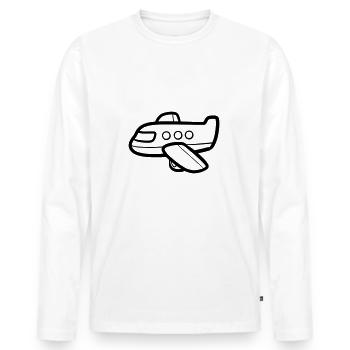 Airplane / Jumbo Jet - Men's Premium Organic Long Sleeve Shirt - white - Front - Nico (187cm)