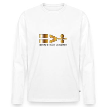 Equality is greater than division Black History - Men's Premium Organic Long Sleeve Shirt - white - Front - Nico (187cm)