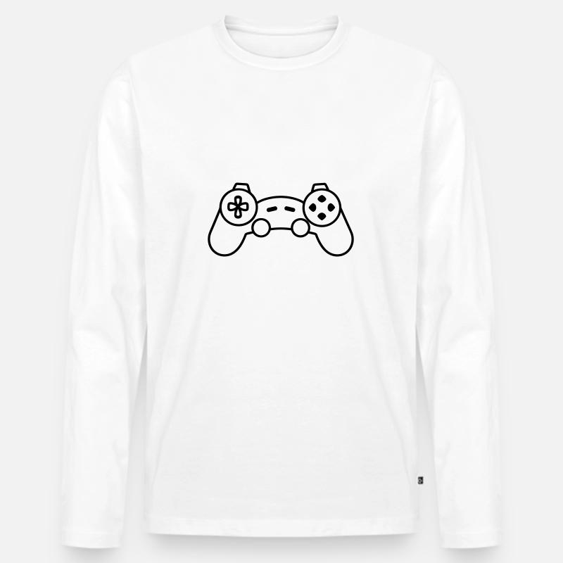 Videospiel-Controller - Männer Premium Bio Langarmshirt - Weiß