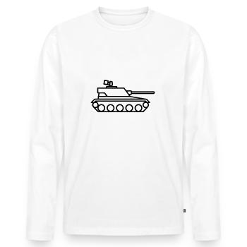 Panzer - Männer Premium Bio Langarmshirt - Weiß - Vorne - Nico (187cm)