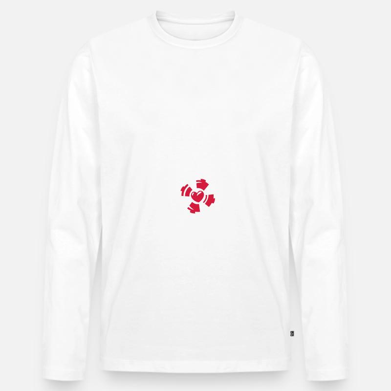 Bademeister der Herzen - Männer Premium Bio Langarmshirt - Weiß