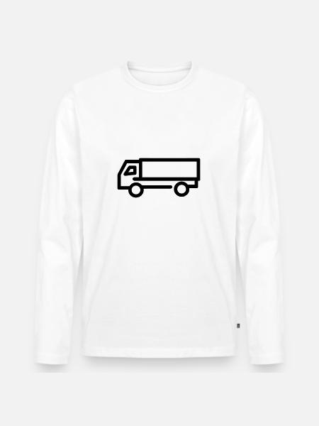 Lkw - Männer Premium Bio Langarmshirt - Weiß