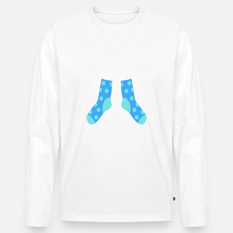 Socken - Männer Premium Bio Langarmshirt - Weiß