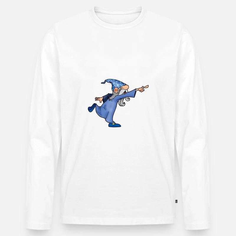 Wizzy Wizard - Männer Premium Bio Langarmshirt - Weiß