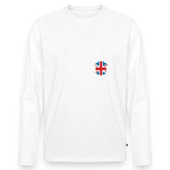 British Queen Monarchy Platinum Jubilee 70th yr - Men's Premium Organic Long Sleeve Shirt - white - Front - Nico (187cm)
