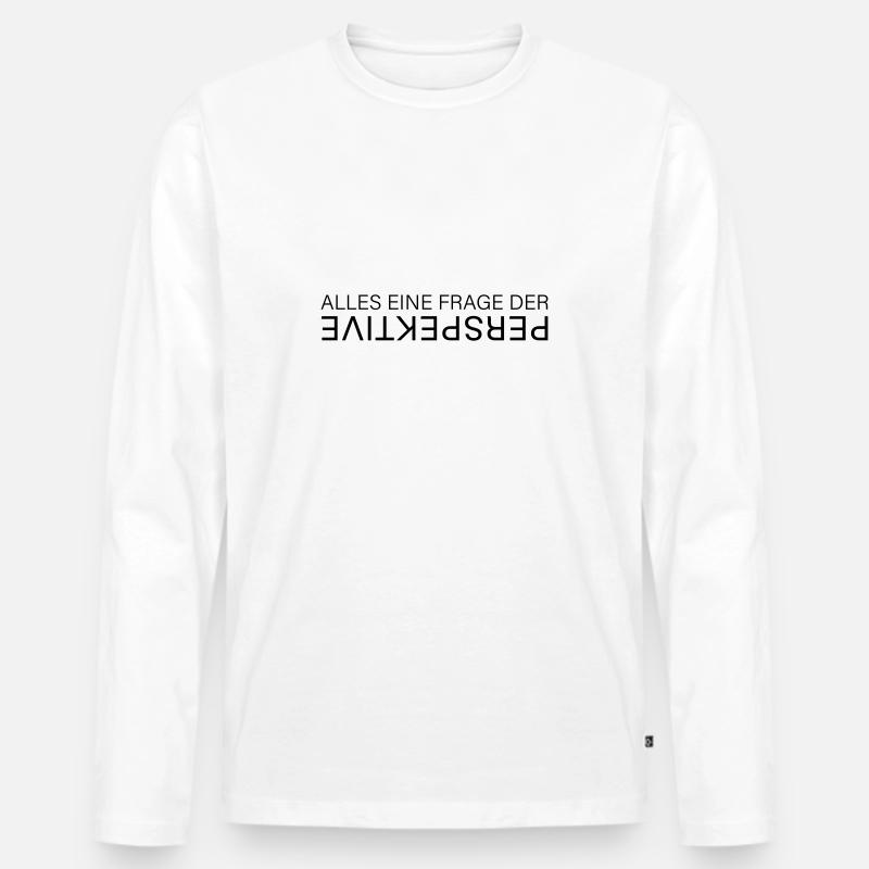 PERSPEKTIVE - Männer Premium Bio Langarmshirt - Weiß