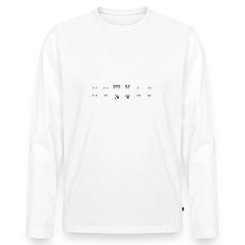 Hustle & Humble - T-shirt manches longues Premium bio Homme - blanc - Devant - Nico (187cm)