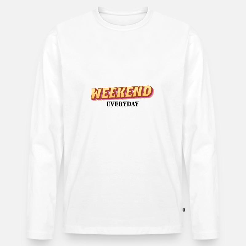 Weekend everyday - Männer Premium Bio Langarmshirt - Weiß