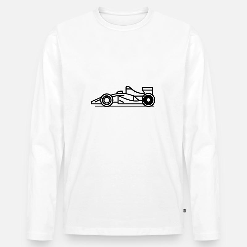 F1-Rennwagen - Männer Premium Bio Langarmshirt - Weiß