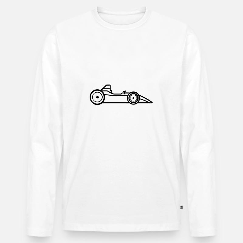 F1-Rennwagen - Männer Premium Bio Langarmshirt - Weiß