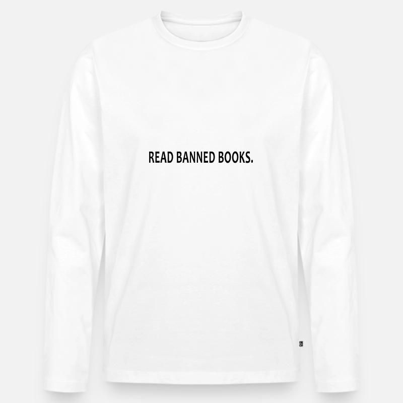 Black Read Banned Books - Männer Premium Bio Langarmshirt - Weiß