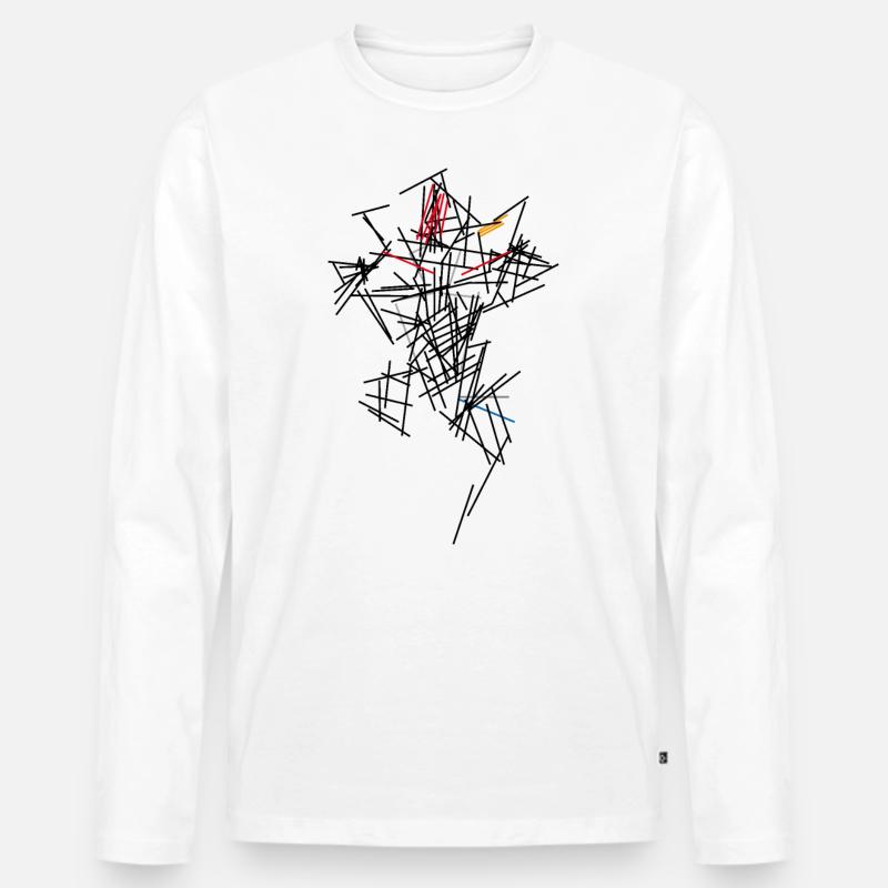 Abstrakt - Männer Premium Bio Langarmshirt - Weiß