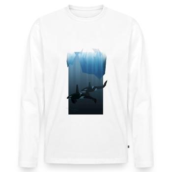 Orque - T-shirt manches longues Premium bio Homme - blanc - Devant - Nico (187cm)