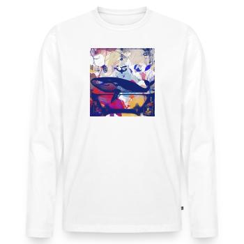 graffiti, bathroom, bathroom, painting, colorful, whale - Men's Premium Organic Long Sleeve Shirt - white - Front - Nico (187cm)