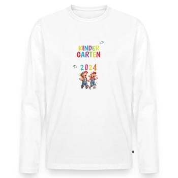 Kindergarten Absolvent 2024 lachende Kinder - Männer Premium Bio Langarmshirt - Weiß - Vorne - Nico (187cm)