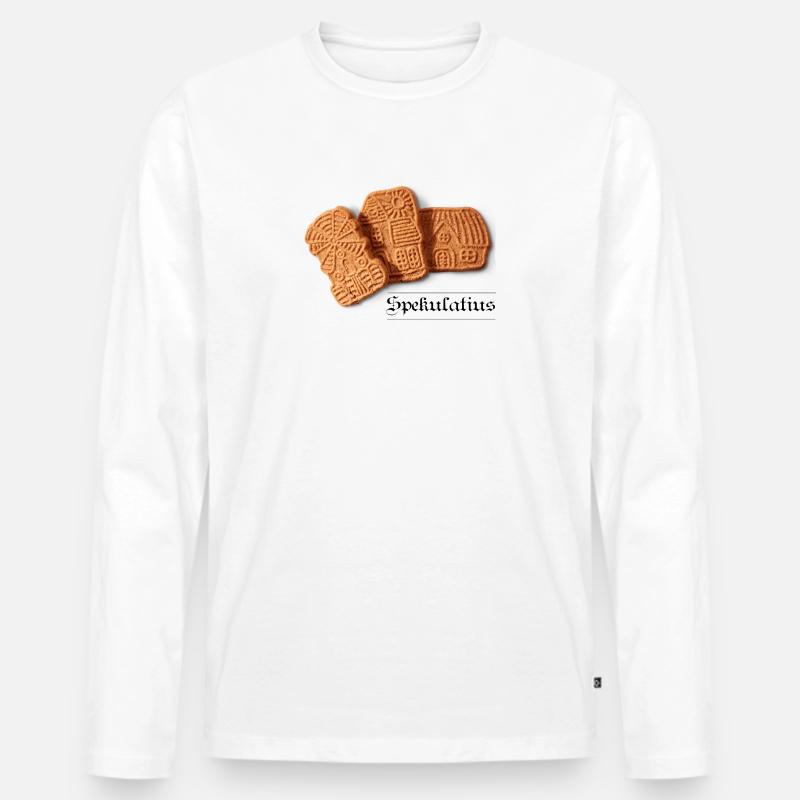 Spekulatius Weihnachtsgeäck Klassiker - Männer Premium Bio Langarmshirt - Weiß