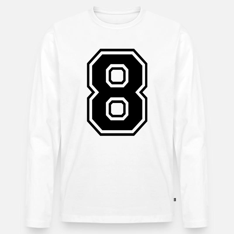 8 - Männer Premium Bio Langarmshirt - Weiß