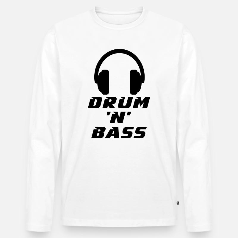 Drum 'n' Bass Music - Männer Premium Bio Langarmshirt - Weiß