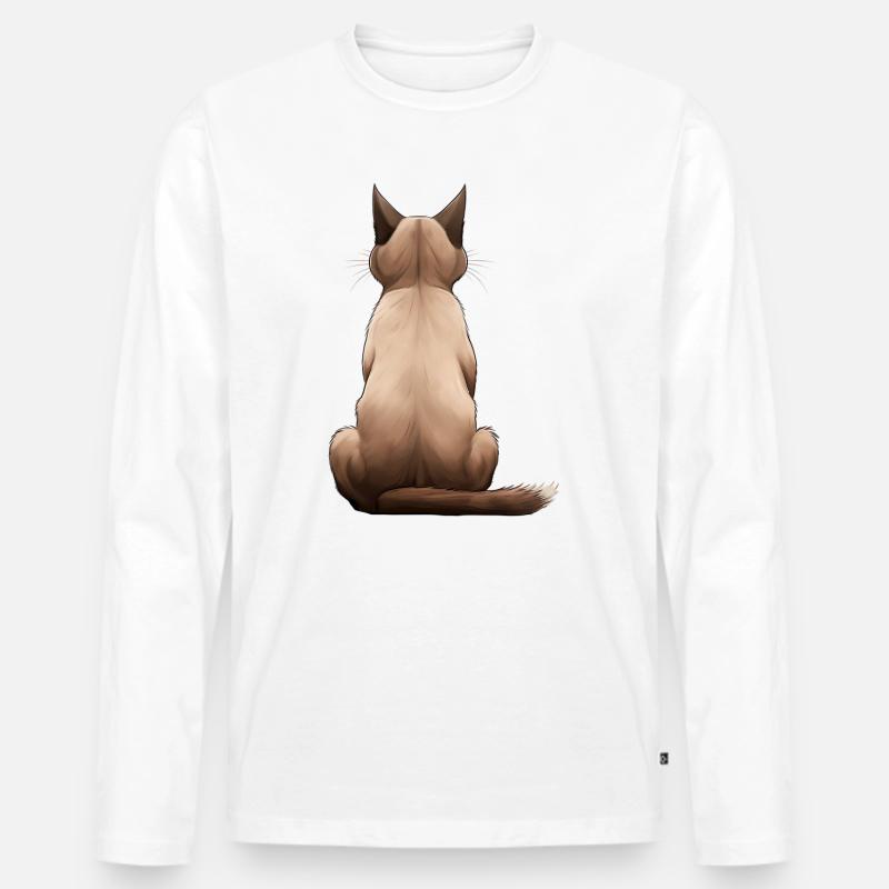 Tonkinesisch - Männer Premium Bio Langarmshirt - Weiß