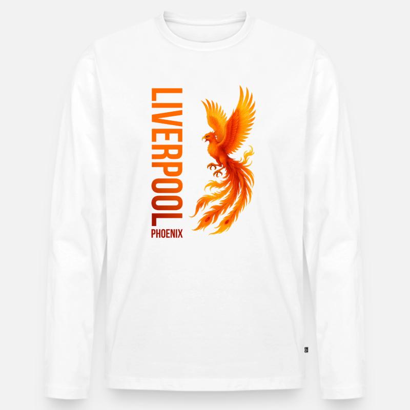 MAJESTÄTISCHER PHÖNIX FEUERVOGEL - Männer Premium Bio Langarmshirt - Weiß