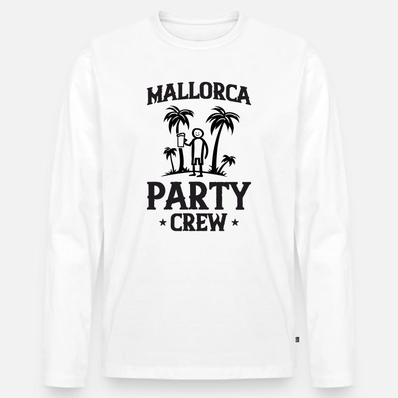 Mallorca Party Crew - Männer Premium Bio Langarmshirt - Weiß