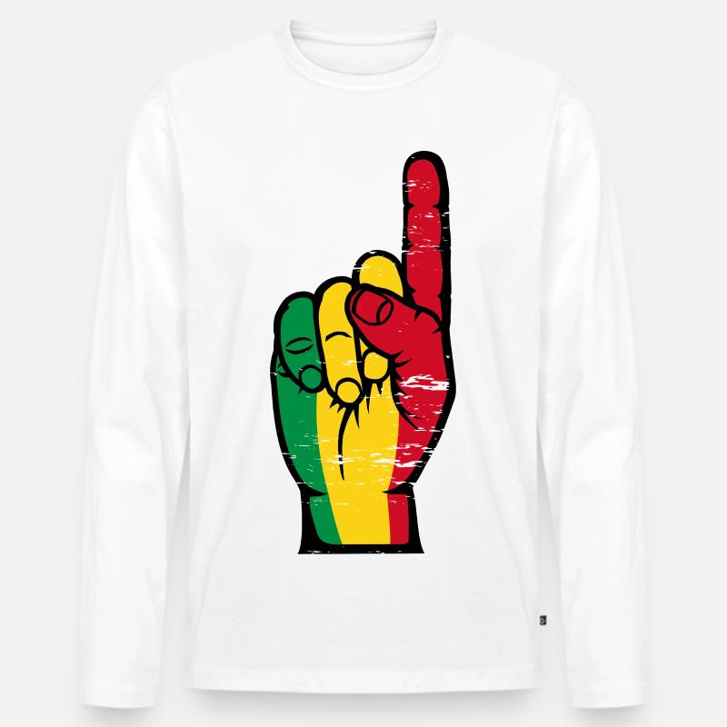 Mali Flagge Nummer 1 used - Männer Premium Bio Langarmshirt - Weiß