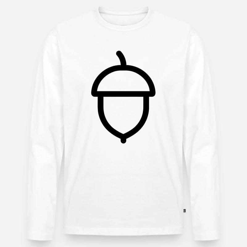 Eiche - Männer Premium Bio Langarmshirt - Weiß