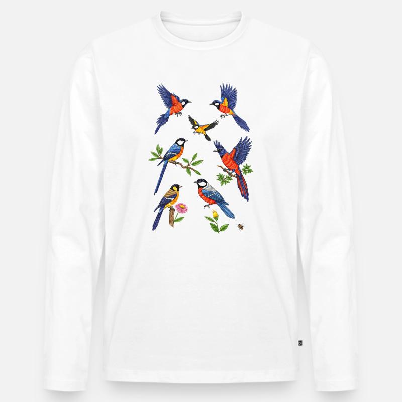 Lebendiger Eisvogelflug - Männer Premium Bio Langarmshirt - Weiß