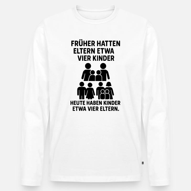 kinder eltern witz - Männer Premium Bio Langarmshirt - Weiß