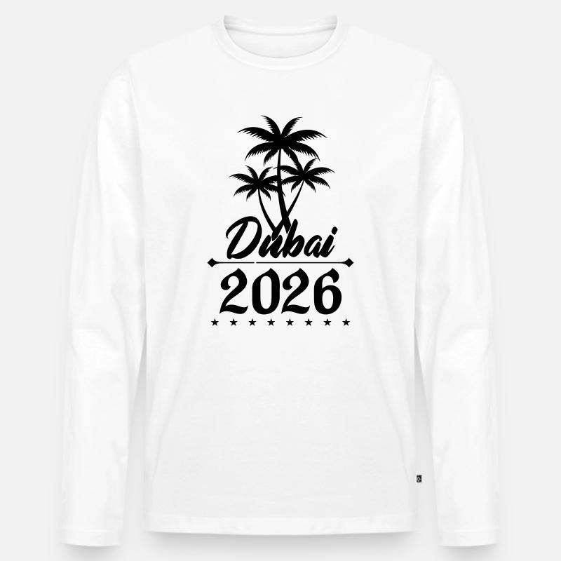 dubai 2026 - Männer Premium Bio Langarmshirt - Weiß