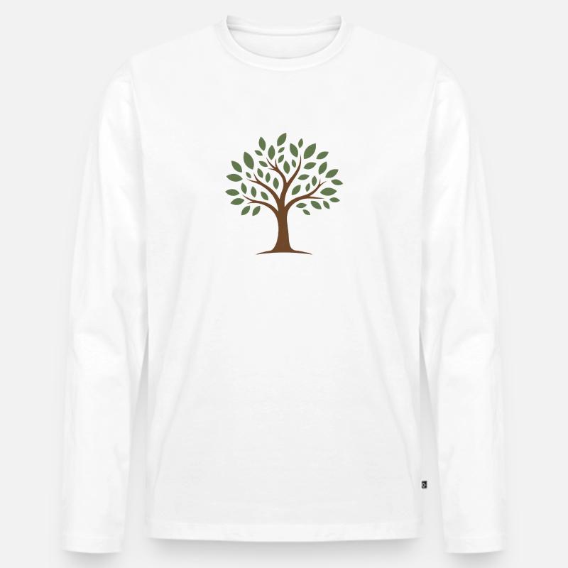 Baum der Hoffnung - Männer Premium Bio Langarmshirt - Weiß