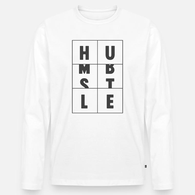 Bescheidener Hustle-Unternehmer Geschäftsmann Geschäftsmann Geschäftsmann - Männer Premium Bio Langarmshirt - Weiß