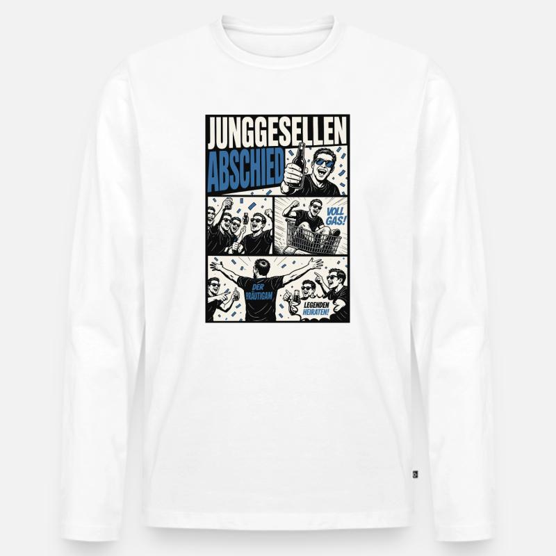 Junggesellenabschied Comic - Männer Premium Bio Langarmshirt - Weiß