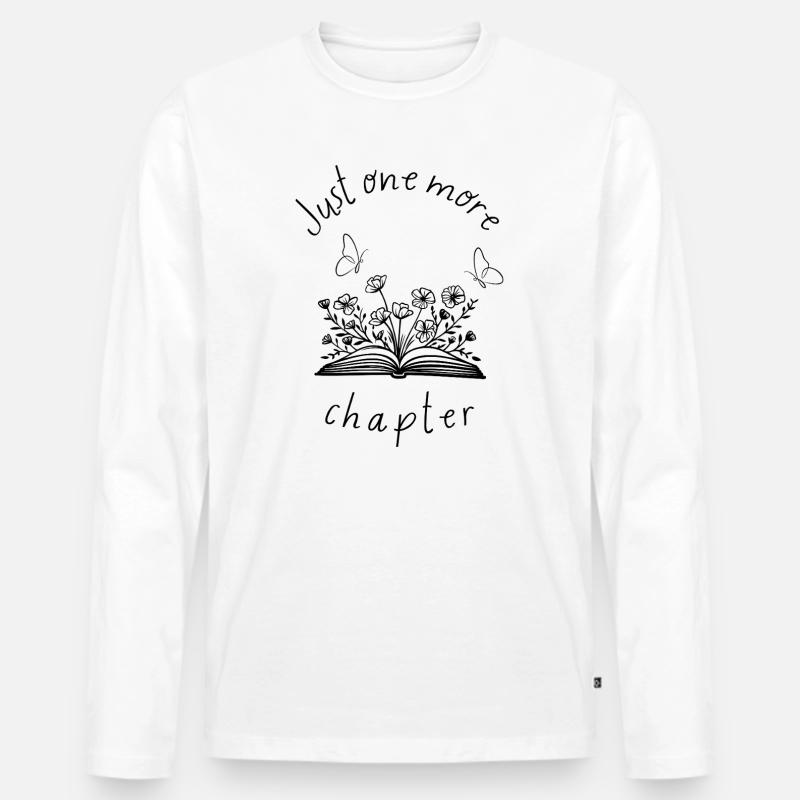 just one more chapter - Männer Premium Bio Langarmshirt - Weiß