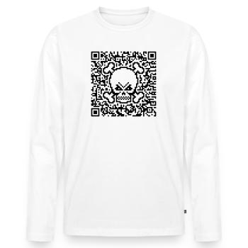 Crâne / Crâne (Code de réponse rapide / P) - T-shirt manches longues Premium bio Homme - blanc - Devant - Nico (187cm)
