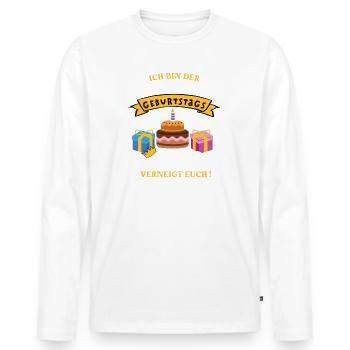 Federball König Geburtstag Spieler Badminton Geb - Männer Premium Bio Langarmshirt - Weiß - Vorne - Nico (187cm)