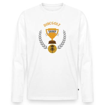 Discgolf Sieger Gewinner Turnier Meisterschaft - Männer Premium Bio Langarmshirt - Weiß - Vorne - Nico (187cm)