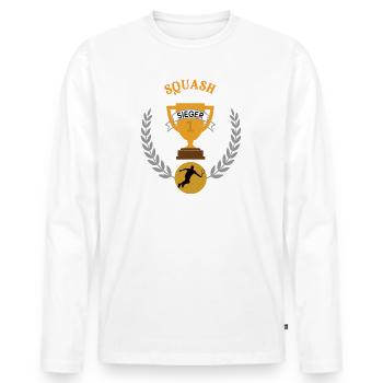 Squash Sieger Gewinner Turnier Meisterschaft - Männer Premium Bio Langarmshirt - Weiß - Vorne - Nico (187cm)
